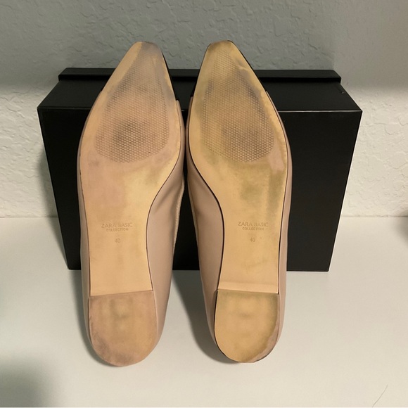 Zara Beige and Black Flats Size 9 - Picture 7 of 8